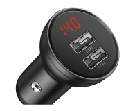Baseus ładowarka samochodowa 2x USB 4,8A 24W z LCD - 1502066 - zdjęcie 3